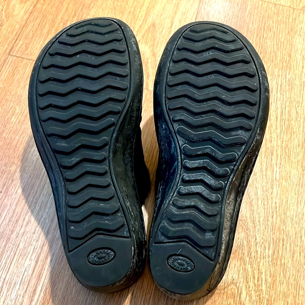 UGG Gael wedge mules in black suede, featuring a knit collar /shearling lining - Picture 3 of 5